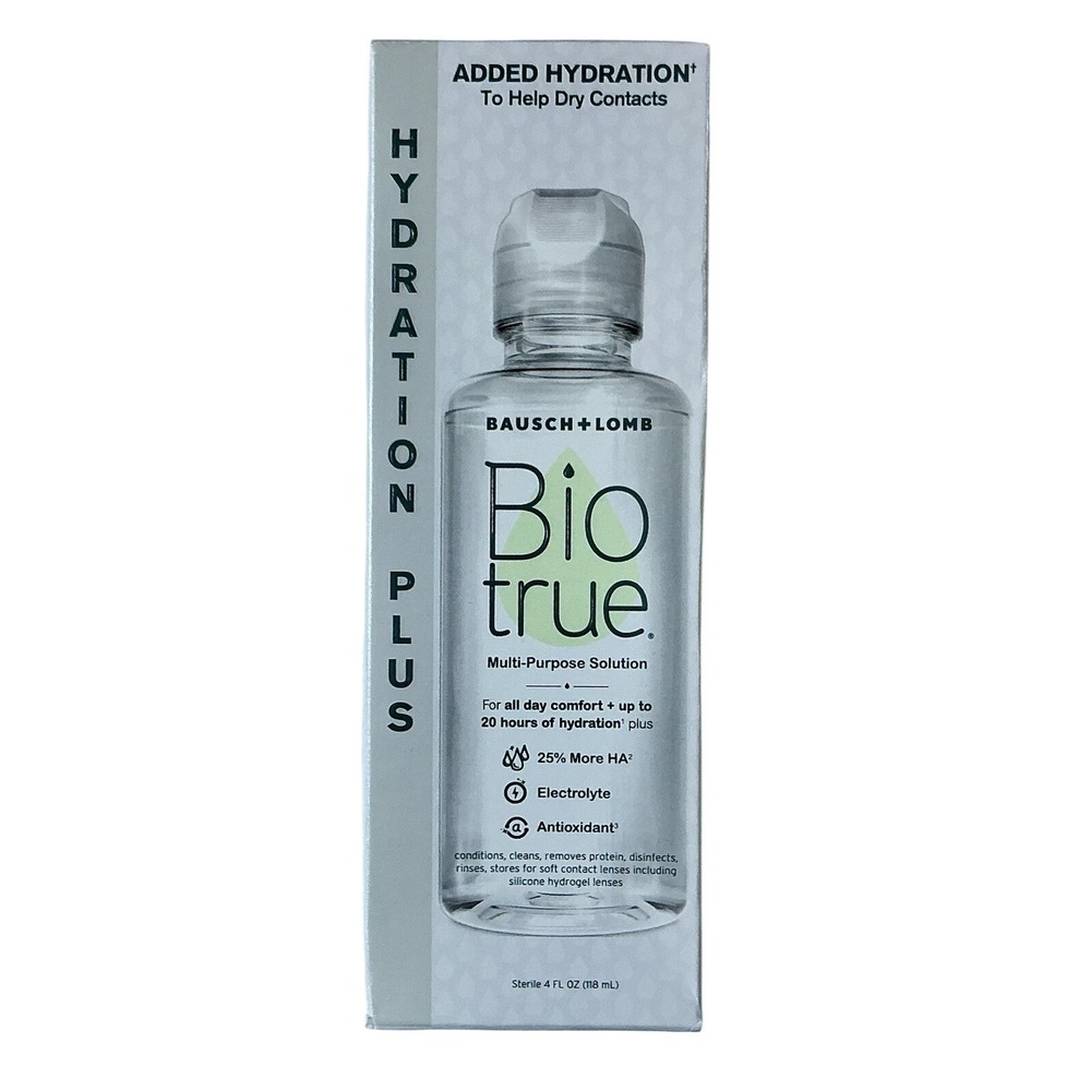 2 Bausch Lomb Biotrue Hydration Plus Multi Purpose Solution Dry Contacts 4FL OZ